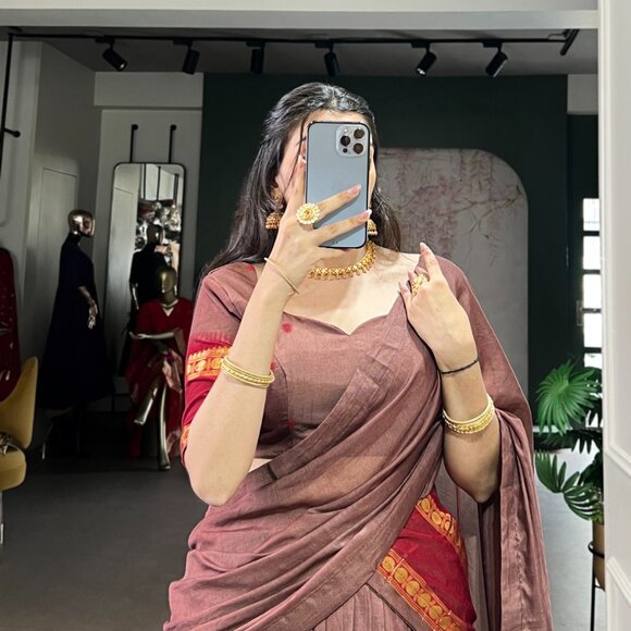 CHANDERI COTTON LEHENGA CHOLI - Picture 14 of 15